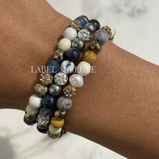 Karma Jewelry Karma Jewelry Armband 80153EL Bracelet Spriral Azure XS elastic beads white crystal 6 MM