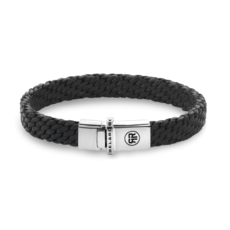 Rebel & Rose Rebel & Rose armband RR-L0161-S-LBracelet Mastery Collection - Woven Black leather 925 sterling silver