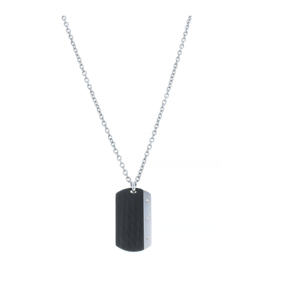 Aze jewels Aze Jewels ketting AZ-NL001-A-080 Necklace Dogtag - Inox ( 70 + 10cm )