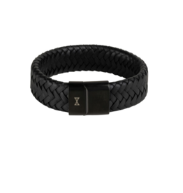Aze jewels Aze jewels armband AZ-BL012-C-210 Bracelet Vast Iron Jack Black-on-Black (21,0cm)