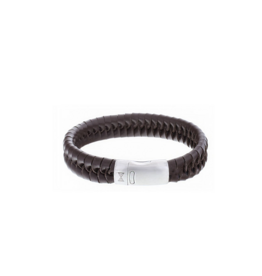 Aze jewels Aze jewels armband AZ-BL009-B-210 Bracelet Twisted Wave Brown (21,0cm) RVS