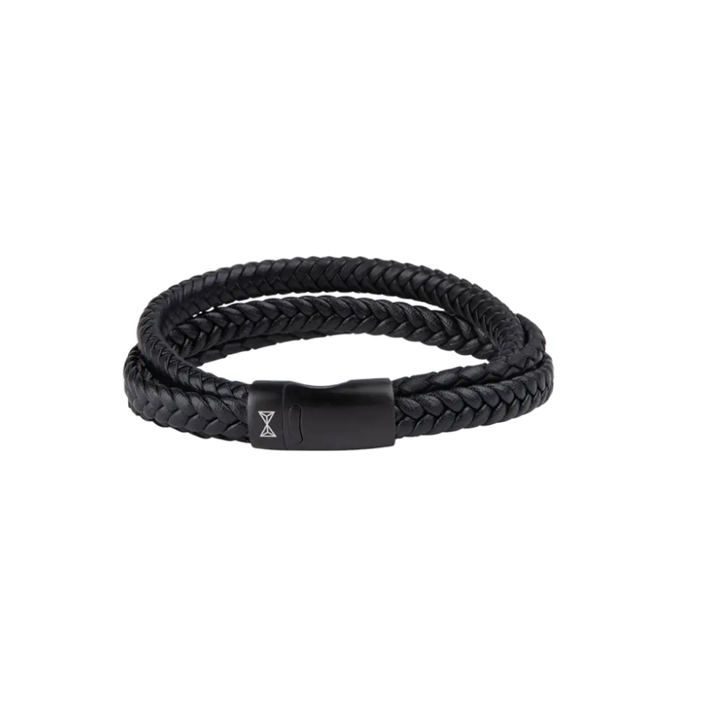 Aze jewels Aze jewels armband AZ-BL002-D-210 Bracelet Iron Three String Black-on-Black (21,0cm)