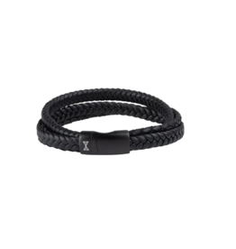 Aze jewels Aze jewels armband AZ-BL002-D-210 Bracelet Iron Three String Black-on-Black (21,0cm)