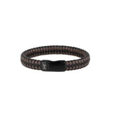 Aze jewels Aze jewels armband AZ-BL005-K-195 Bracelet Iron Black Brown (19.5 cm)
