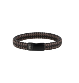 Aze jewels Aze jewels armband AZ-BL005-K-195 Bracelet Iron Black Brown (19.5 cm)