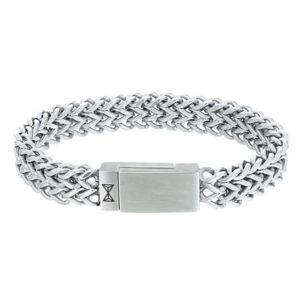 Aze jewels Aze Jewels armband AZ-BM003-A-210 Bracelet silver colored Double V (21,0cm) RVS