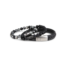 Aze jewels Aze jewels armband AZ-BS002-A-175 Bracelet Black Elk Peak - 8mm (17,5cm)