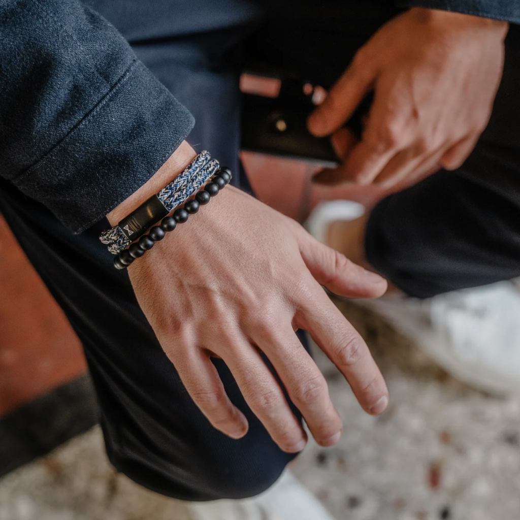 Aze jewels Aze jewels armband AZ-BS002-A-175 Bracelet Black Elk Peak - 8mm (17,5cm)