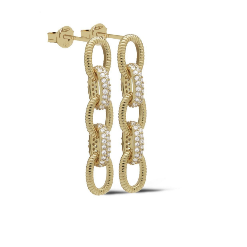 Karma Jewelry Karma Jewelry oorbellen X151GP Maya XL 925 silver gold plated 30 MM