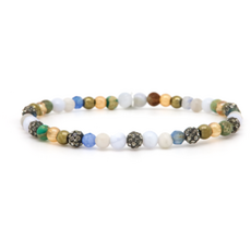 Karma Jewelry Karma Jewelry armband 84655EL Bracelet  Spiral Sylvi Grey crystal beads xxs elastic 4 MM