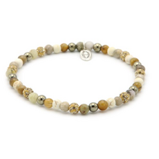 Karma Jewelry Karma Jewelry armband 884414EL Bracelet Spiral Day elastic XXS gold beads crystal 4MM