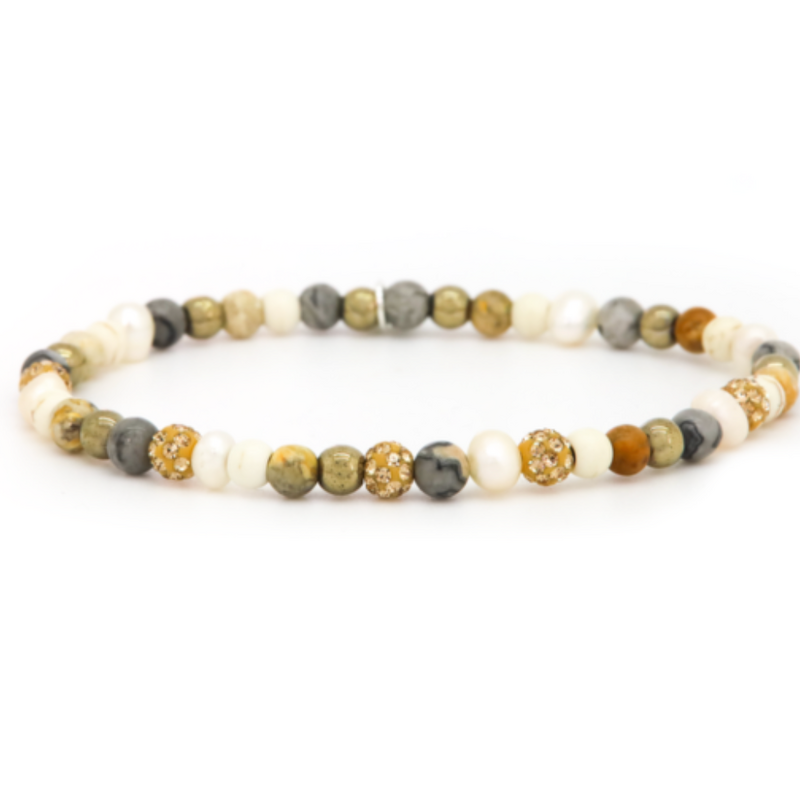 Karma Jewelry Karma Jewelry armband 84644EL Bracelet Spiral Stella XXS elastic crysyal gold xxs 4 MM