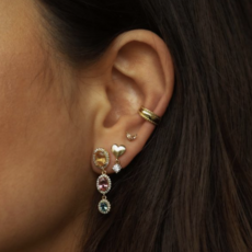 Karma Jewelry Karma Jewelry oorbellen X193GP Earrings symbols XL Rosa fairy floss 925 Silver gold plated 30 MM