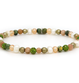 Karma Jewelry Karma Jewelry armband 84636EL Spiral Klaire XXS Elastic green crystal XXS 4 MM