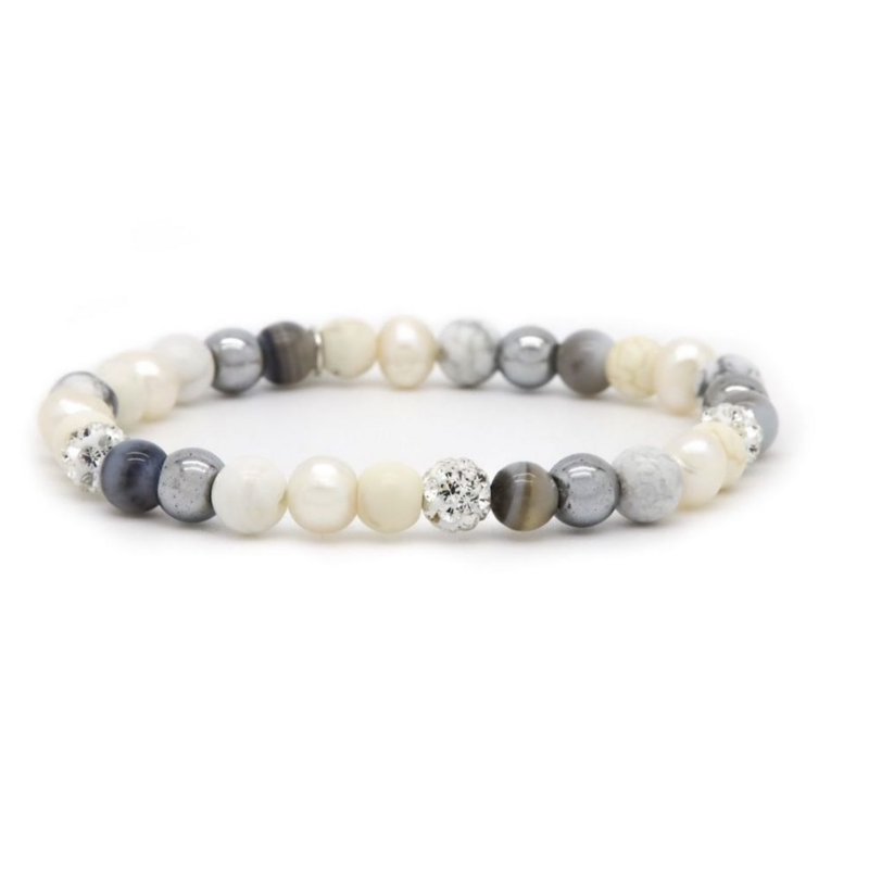 Karma Jewelry Karma Jewelry armband 83979EL Spiral Ice Queen Elastic - XS (white crystal) 6mm