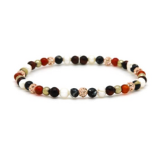 Karma Jewelry Karma Jewelry armband 84677EL Bracelet Spiral Yuna Rosegold crystal Elastic beads xxs 4 MM