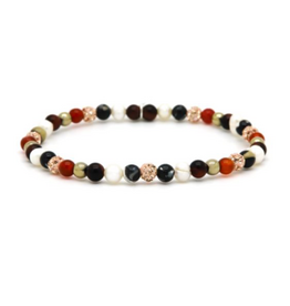 Karma Jewelry Karma Jewelry armband 84677EL Bracelet Spiral Yuna Rosegold crystal Elastic beads xxs 4 MM