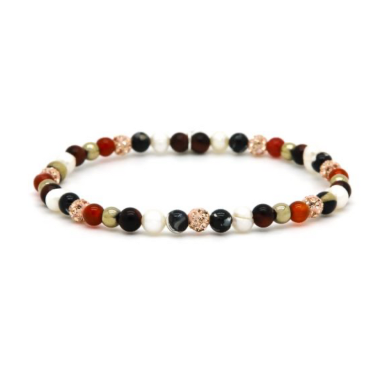 Karma Jewelry Karma Jewelry armband 84677EL Bracelet Spiral Yuna Rosegold crystal Elastic beads xxs 4 MM