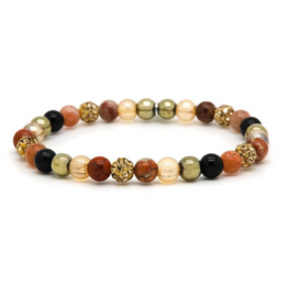 Karma Jewelry Karma Jewelry Armband 80191EL Bracelet Spiral Maloe XS beads elastic gold crystal 6 MM