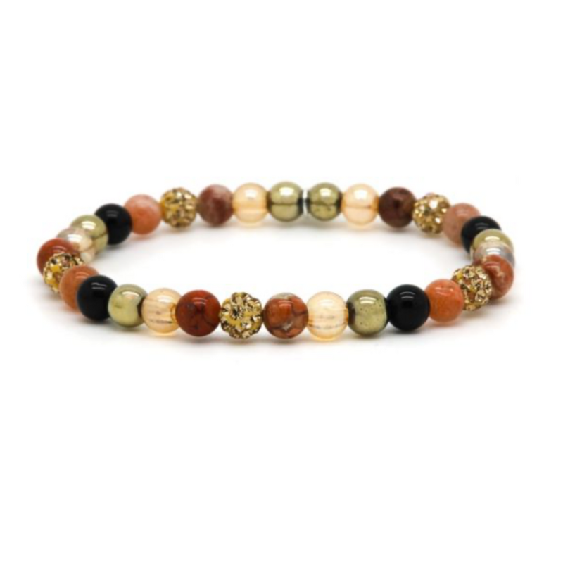 Karma Jewelry Karma Jewelry Armband 80191EL Bracelet Spiral Maloe XS beads elastic gold crystal 6 MM