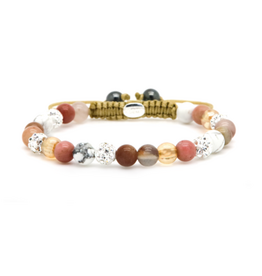 Karma Jewelry Karma Jewelry Armband 80151 Bracelet Spriral Blush XS beads white crystal 6 MM