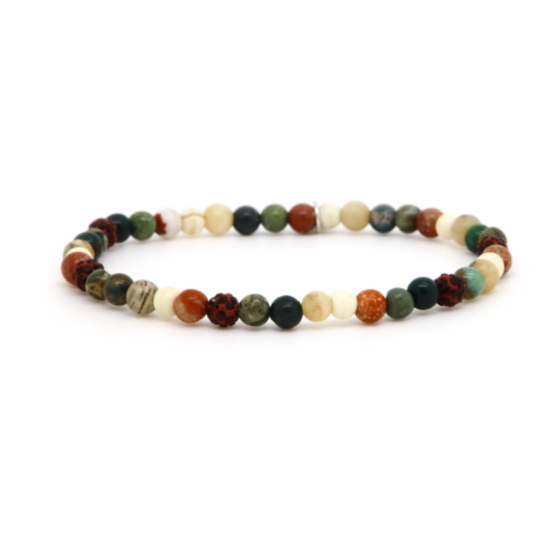 Karma Jewelry Karma Jewelry armband 84631EL Bracelet Spiral Noor Red crystal Elastic beads xxs 4 MM