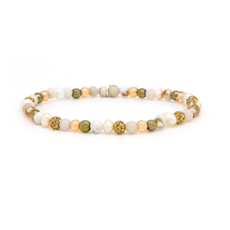 Karma Jewelry Karma Jewelry armband 84642EL Bracelet Spiral Lari gold crystal Elastic beads xxs 4 MM