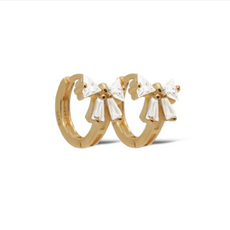 Karma Jewelry Karma Jewelry oorbellen  H583GP Earrings hinged hoops Blair bow  - 925 sterling silver - 14 k goldpated - 12 MM