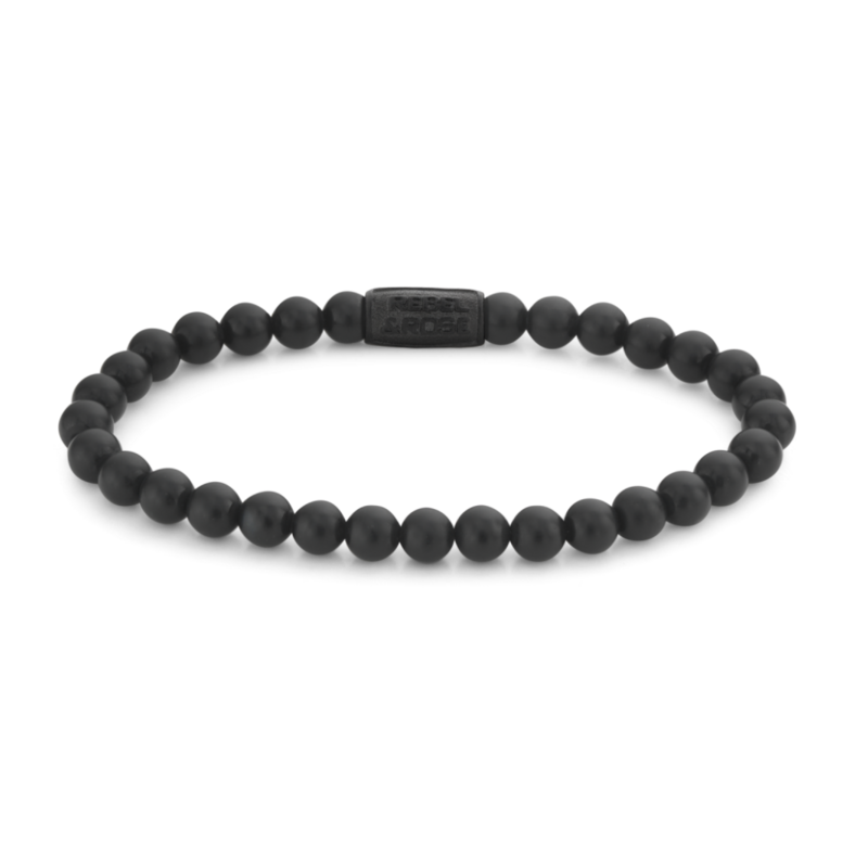 Rebel & Rose Rebel & Rose Kralen armband RR-60089-B-L Bracelet Mad Panther all black - 19.5 CM - 6 MM
