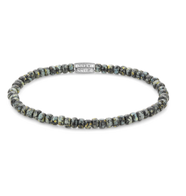 Rebel & Rose Rebel & Rose armband RR-40116-S-S Glass Rocks Black Leopard - 4mm