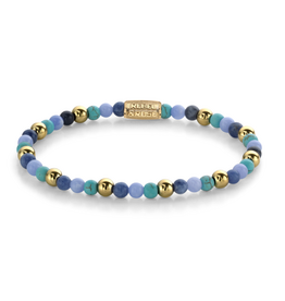 Rebel & Rose Rebel & Rose armband RR-40055-G-S Winter Blues - 4mm - 18 ct yellow gold plated