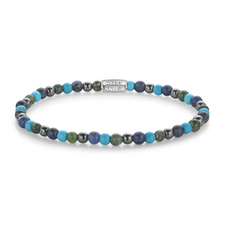 Rebel & Rose Rebel & Rose kralen armband RR-40148-S-L Blue Nights  - 19.5 CM - 4 mm - Size L