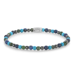 Rebel & Rose Rebel & Rose kralen armband RR-40148-S-L Blue Nights  - 19.5 CM - 4 mm - Size L