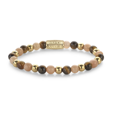 Rebel & Rose Rebel & Rose armband RR-60129-G-S Stones Only Sunset Beach 18 ct yellow gold ionplated - 6mm