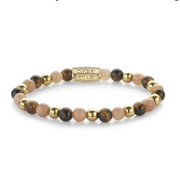 Rebel & Rose Rebel & Rose armband RR-60129-G-S Stones Only Sunset Beach 18 ct yellow gold ionplated - 6mm