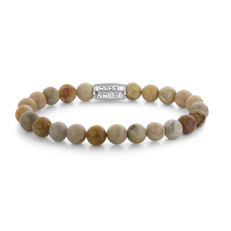 Rebel & Rose Rebel & Rose armband RR-80121-S-L Bracelet Stones Only Desert Storm - 8 MM - 19 CM