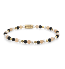 Rebel & Rose Rebel & Rose armband RR-40154-G-XS Stones Only Black Glam Rocks Party - 4 MM