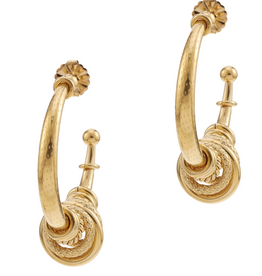 Rose & Camellia Rose & Camellia oorbellen 51206 Earrings hoops with rings gold 4 CM