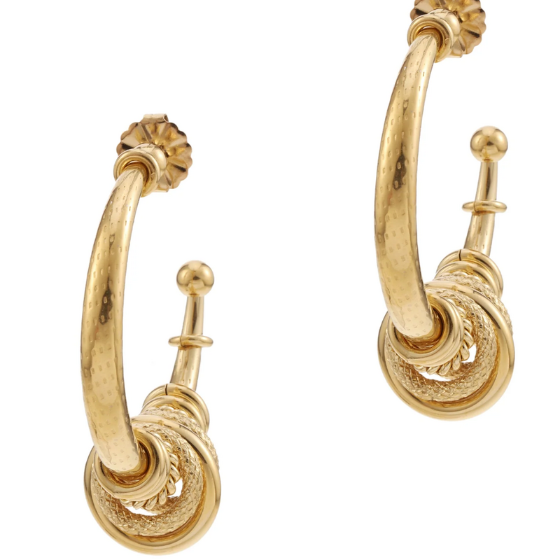 Rose & Camellia Rose & Camellia oorbellen 51206 Earrings hoops with rings gold 4 CM