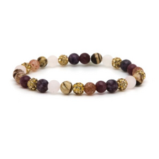 Karma Jewelry Karma Jewelry Armband 80199EL Bracelet Spiral Alma XS Elastic beads gold crystal 6 MM