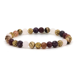 Karma Jewelry Karma Jewelry Armband 80199EL Bracelet Spiral Alma XS Elastic beads gold crystal 6 MM