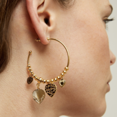 Gas Bijoux Jewelry Gas Bijoux oorbellen 164311 Earrings i Love you Hoop mini gold 6 CM