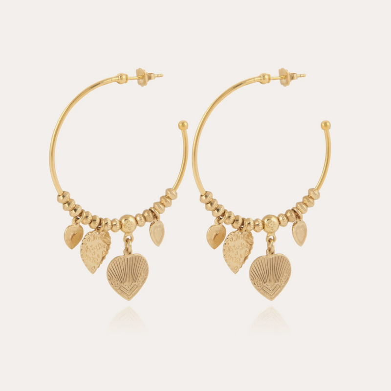 Gas Bijoux Jewelry Gas Bijoux oorbellen 164311 Earrings i Love you Hoop mini gold 6 CM