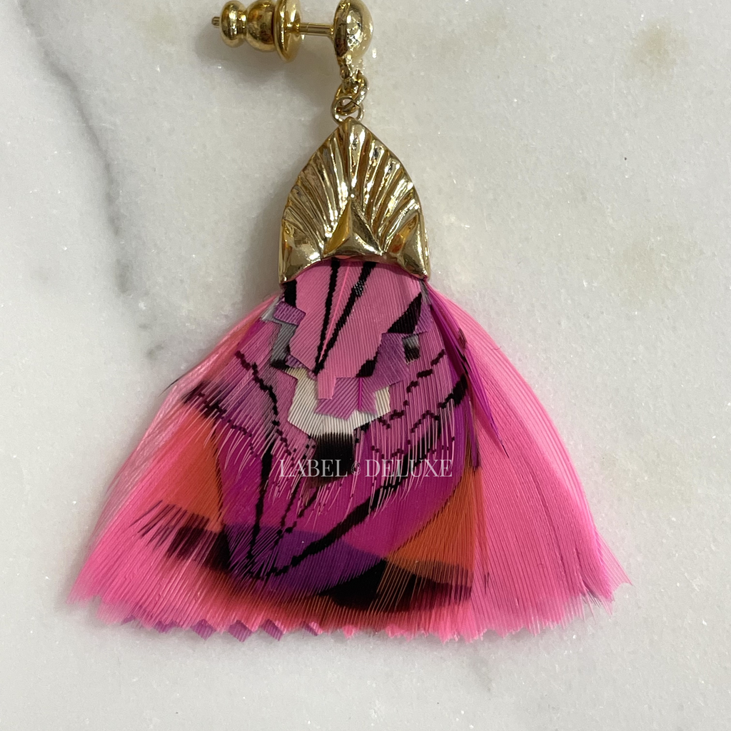 Gas Bijoux Jewelry Gas Bijoux oorbellen 601242 Earrings Plumette Pink gold 4 cm