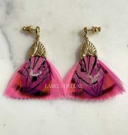 Gas Bijoux Jewelry Gas Bijoux oorbellen 601242 Earrings Plumette Pink gold 4 cm