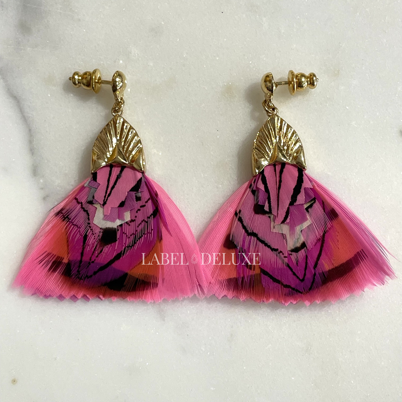 Gas Bijoux Jewelry Gas Bijoux oorbellen 601242 Earrings Plumette Pink gold 4 cm