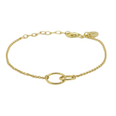 Karma Jewelry Karma Jewelry Armband 94137 Bracelet Double circle 925 sterling zilver - 14k gouden plating 16 + 3 CM
