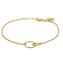 Karma Jewelry Karma Jewelry Armband 94137 Bracelet Double circle 925 sterling zilver - 14k gouden plating 16 + 3 CM
