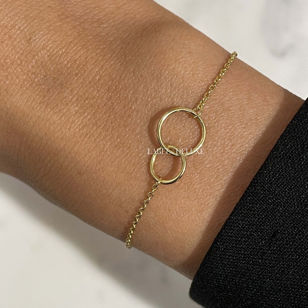 Karma Jewelry Karma Jewelry Armband 94137 Bracelet Double circle 925 sterling zilver - 14k gouden plating 16 + 3 CM