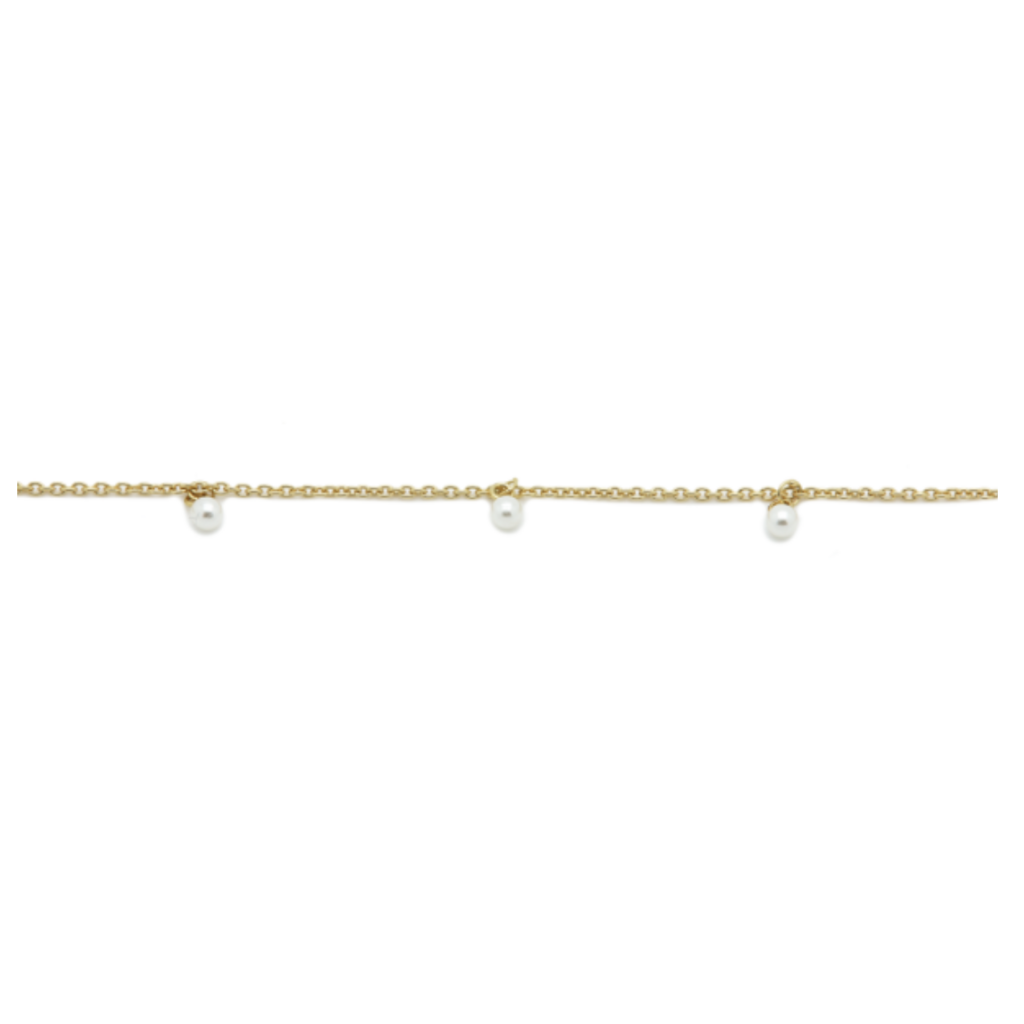 Karma Jewelry Karma armband 94132S Bracelet Hanging pearls 925 sterling zilver - 14k gold plating - 16 + 3 CM